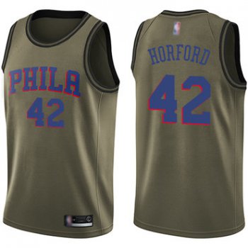 76ers #42 Al Horford Green Basketball Swingman Salute to Service Jersey