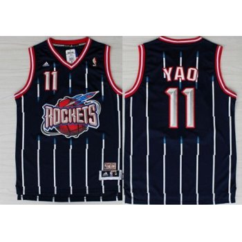 Houston Rockets #11 Yao Ming ABA Hardwood Classic Swingman Navy Blue Jersey