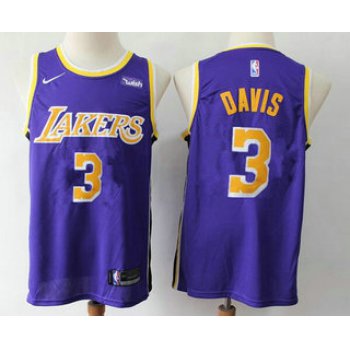Men's Los Angeles Lakers #3 Anthony Davis 2019 Purple Nike Swingman Wish Stitched NBA Jersey
