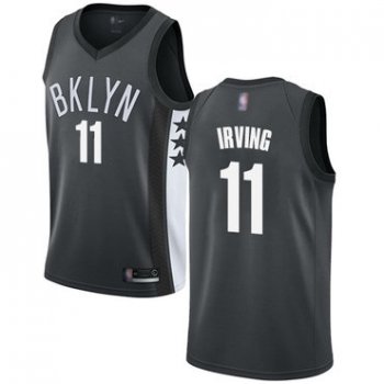 Nets #11 Kyrie Irving Gray Basketball Swingman Statement Edition Jersey