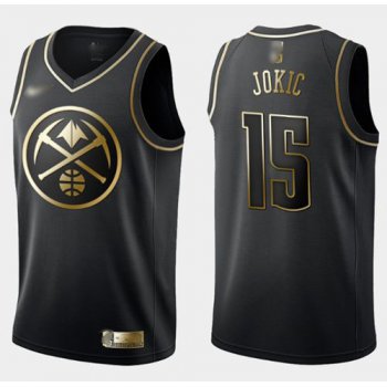 Nike Nuggets #15 Nikola Jokic Black Gold NBA Swingman Limited Edition Jersey