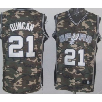 San Antonio Spurs #21 Tim Duncan Camo Fashion Jersey
