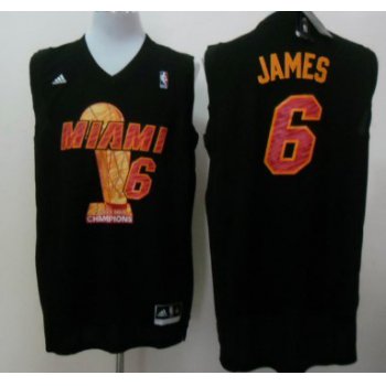 Miami Heat #6 LeBron James 2013 NBA Champions Black Fashion Jersey
