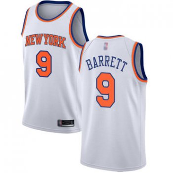 Knicks #9 R.J. Barrett White Basketball Swingman Association Edition Jersey