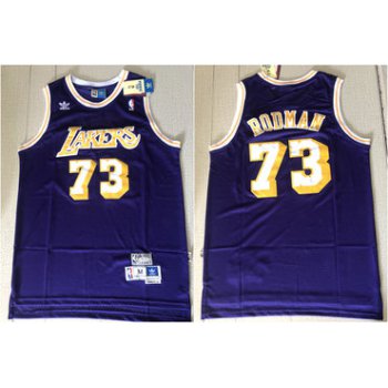 Lakers 73 Dennis Rodman Purple Hardwood Classics Jersey