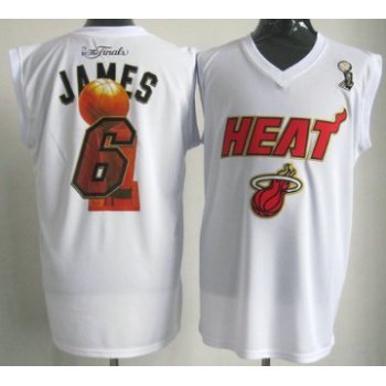 Miami Heat #6 LeBron James 2012 NBA Champions White Jersey