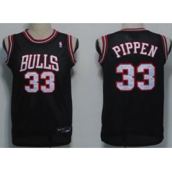 Chicago Bulls #33 Pippen Black With Bulls Swingman Jersey