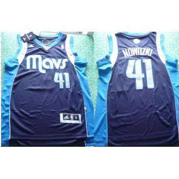 Dallas Mavericks #41 Dirk Nowitzki Revolution 30 Swingman Navy Blue Jersey