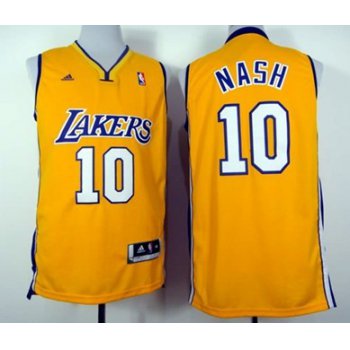 Los Angeles Lakers #10 Steve Nash Revolution 30 Swingman Yellow Jersey