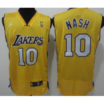Los Angeles Lakers #10 Steve Nash Yellow Swingman Jersey