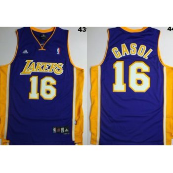 Los Angeles Lakers #16 Paul Gasol Purple Swingman Jersey