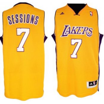 Los Angeles Lakers #7 Ramon Sessions Revolution 30 Swingman Yellow Jersey