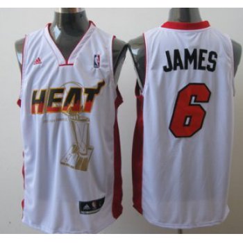 Miami Heat #6 LeBron James White The Finals Commemorative Jersey