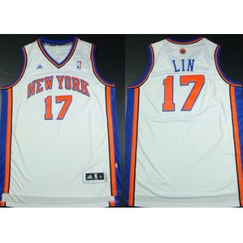 New York Knicks #17 Jeremy Lin Revolution 30 Swingman White Jersey