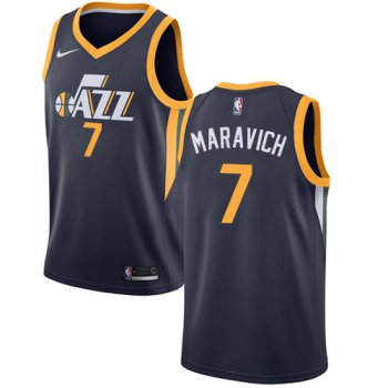 Men's NBA Utah Jazz #7 Pete Maravich Swingman Navy Blue Association Edition Nike Jersey