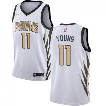 Men's Nike Atlanta Hawks #11 Trae Young White NBA City Edition Jersey