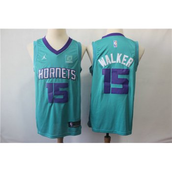Nike Hornets 15 Kemba Walker Teal NBA Jordan Swingman Jersey