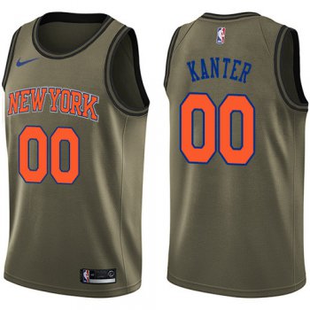 Nike Knicks #00 Enes Kanter Green Salute to Service NBA Swingman Jersey