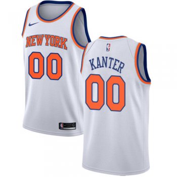 Nike Knicks #00 Enes Kanter White NBA Swingman Association Edition Jersey