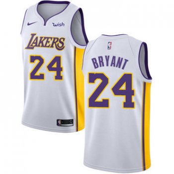 Nike Los Angeles Lakers #24 Kobe Bryant White NBA Swingman Association Edition Jersey
