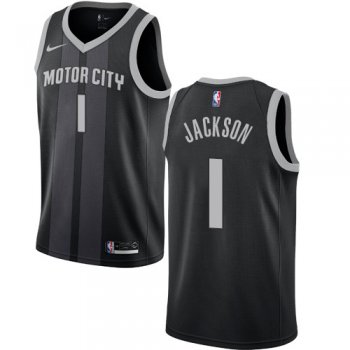 Nike Pistons #1 Reggie Jackson Black NBA Swingman City Edition Jersey