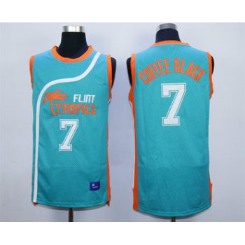 Flint Tropics 7 Coffe Black Teal Semi Pro Movie Stitched Basketball Jersey