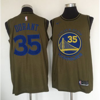 Golden State Warriors #35 Kevin Durant Olive Nike Swingman Jersey