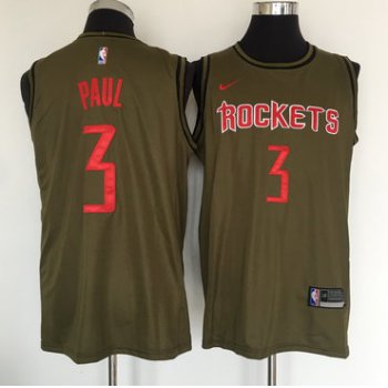 Houston Rockets #3 Chris Paul Olive Nike Swingman Jersey