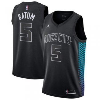 Nike Charlotte Hornets #5 Nicolas Batum Black NBA Jordan Swingman City Edition Jersey