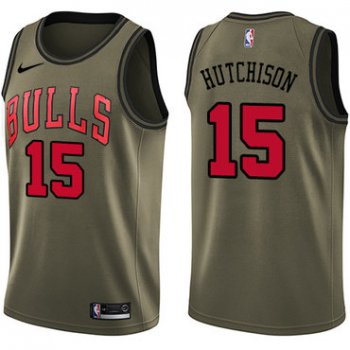 Nike Chicago Bulls #15 Chandler Hutchison Green NBA Swingman Salute to Service Jersey