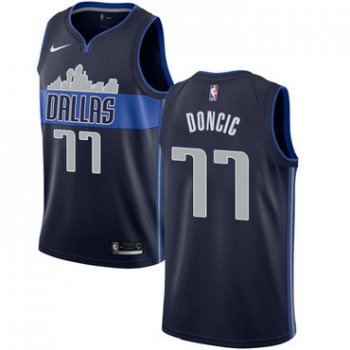Nike Dallas Mavericks #77 Luka Doncic Navy NBA Swingman Statement Edition Jersey