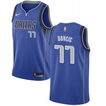 Nike Dallas Mavericks #77 Luka Doncic Royal NBA Swingman Icon Edition Jersey