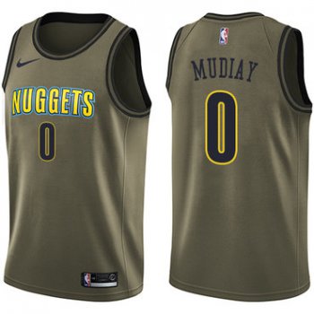 Nike Denver Nuggets #0 Emmanuel Mudiay Green Salute to Service NBA Swingman Jersey