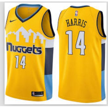 Nike Denver Nuggets #14 Gary Harris Yellow NBA Swingman Statement Edition Jersey