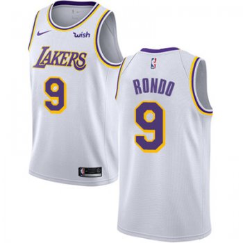 Nike Los Angeles Lakers #9 Rajon Rondo White NBA Swingman Association Edition Jersey