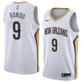 Nike New Orleans Pelicans #9 Rajon Rondo White NBA Swingman Association Edition Jersey