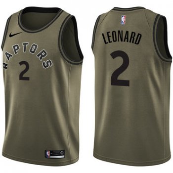 Nike Toronto Raptors #2 Kawhi Leonard Green NBA Swingman Salute to Service Jersey
