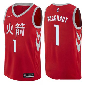 Houston Rockets #1 Tracy McGrady Red Nike NBA Men's Stitched Swingman Jersey City Edition