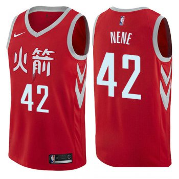 Houston Rockets #42 Nene Red Nike NBA Men's Stitched Swingman Jersey City Edition