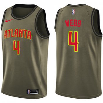 Nike Atlanta Hawks #4 Spud Webb Green Salute to Service NBA Swingman Jersey