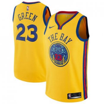 Nike Golden State Warriors #23 Draymond Green Gold NBA Swingman City Edition Jersey