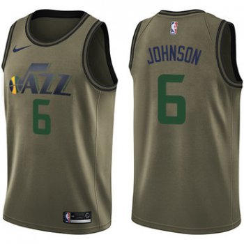 Nike Jazz #6 Joe Johnson Green Salute to Service NBA Swingman Jersey