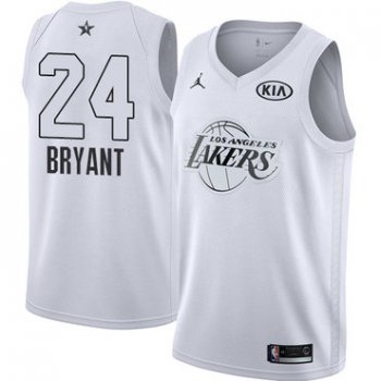 Nike Lakers #24 Kobe Bryant White NBA Jordan Swingman 2018 All-Star Game Jersey