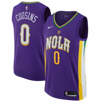 Nike New Orleans Pelicans #0 DeMarcus Cousins Purple NBA Swingman City Edition Jersey
