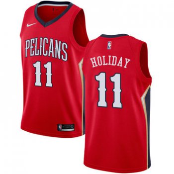Nike New Orleans Pelicans #11 Jrue Holiday Red NBA Swingman Statement Edition Jersey