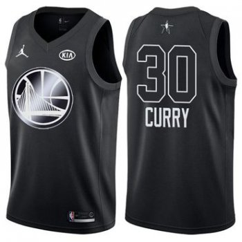 Warriors 30 Stephen Curry Jordan Brand Black 2018 All-Star Game Swingman Jersey