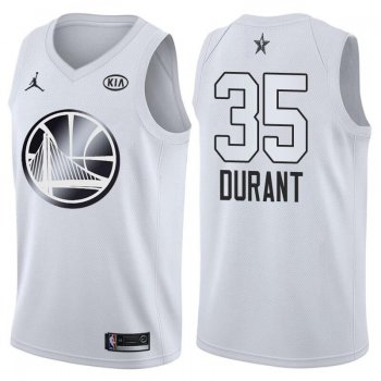 Warriors 35 Kevin Durant Jordan Brand White 2018 All-Star Game Swingman Jersey