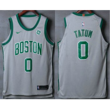 Men's Boston Celtics #0 Jayson Tatum Grey 2017-2018 Nike Authentic General Electric Stitched NBA Jersey
