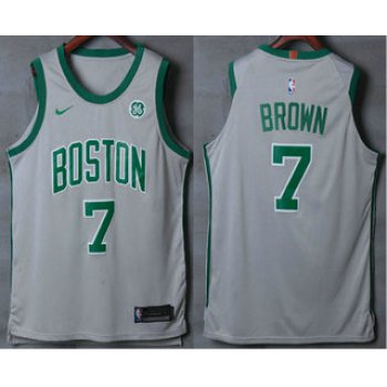 Men's Boston Celtics #7 Jaylen Brown Grey 2017-2018 Nike Authentic General Electric Stitched NBA Jersey