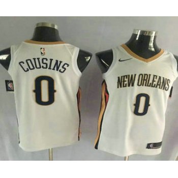 Men's New Orleans Pelicans #0 DeMarcus Cousins New White 2017-2018 Nike Swingman Stitched NBA Jersey